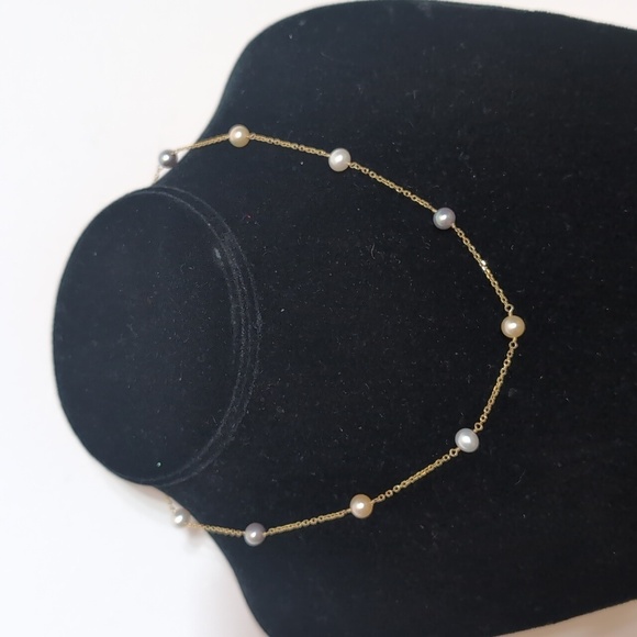 14kt Gold with Mixed Pearls Necklace - Picture 1 of 5